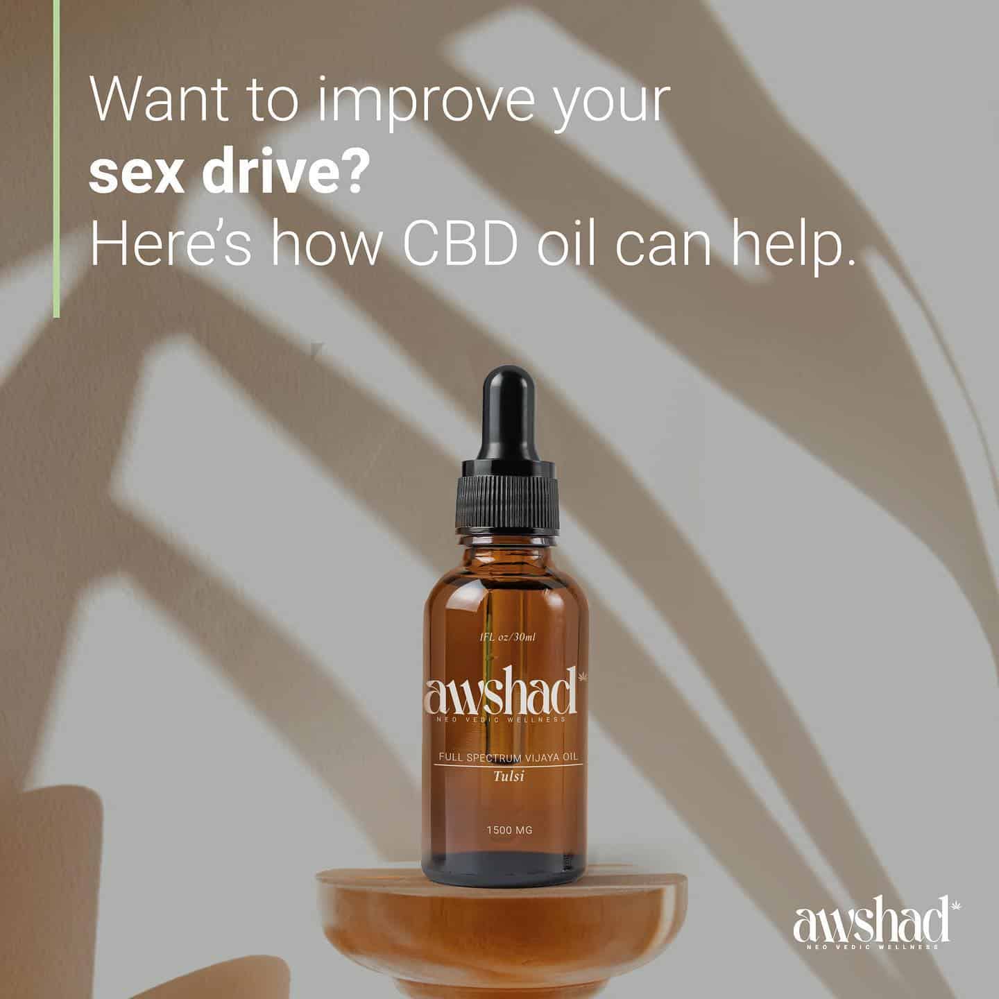 When it comes to sex, research in the past has proven that CBD oil reduces anxiety in both men and women. This helps improve libido which increases sexual pleasure and sets the right mood. 

Cannabis extracts also help in strengthening muscles that activate sexual desire. The entourage effect caused in the body by CBD oil helps regulate the functioning of the body by increasing blood circulation that boosts sexual performance. 

CBD can also improve your sex life by providing a deeper emotional connection during intimacy. CBD increases the serum concentration of an endocannabinoid neurotransmitter called anandamide.

Usually, people take it 30-60 minutes before the entire process, but you can always consult an expert on how to go about the dosage. Shop our CBD oil now on www.awshad.com

#awshad #allnatural #hempbenefits #sex  #wellness #sexdrive #sexualwellness #vijayaoil  #hempextract #hempproducts #health #sexeducation  #healthandwellness #healthy #heal #natural #naturalremedy #ordernow #care #love  #safe #doctor #ayurveda #healing #newproduct